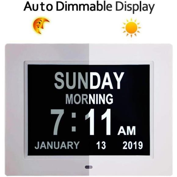Digital Clock with Date and Day of Week,Digital Clock Large Display Large Number - Picture 4 of 6